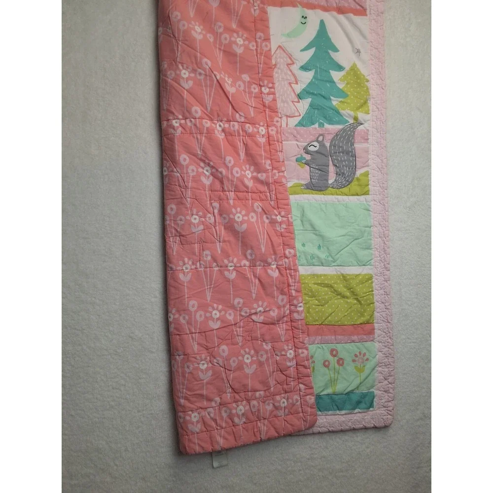 Cloud Island Animal Baby Blanket Woodland Quilt Girls Nursery 31